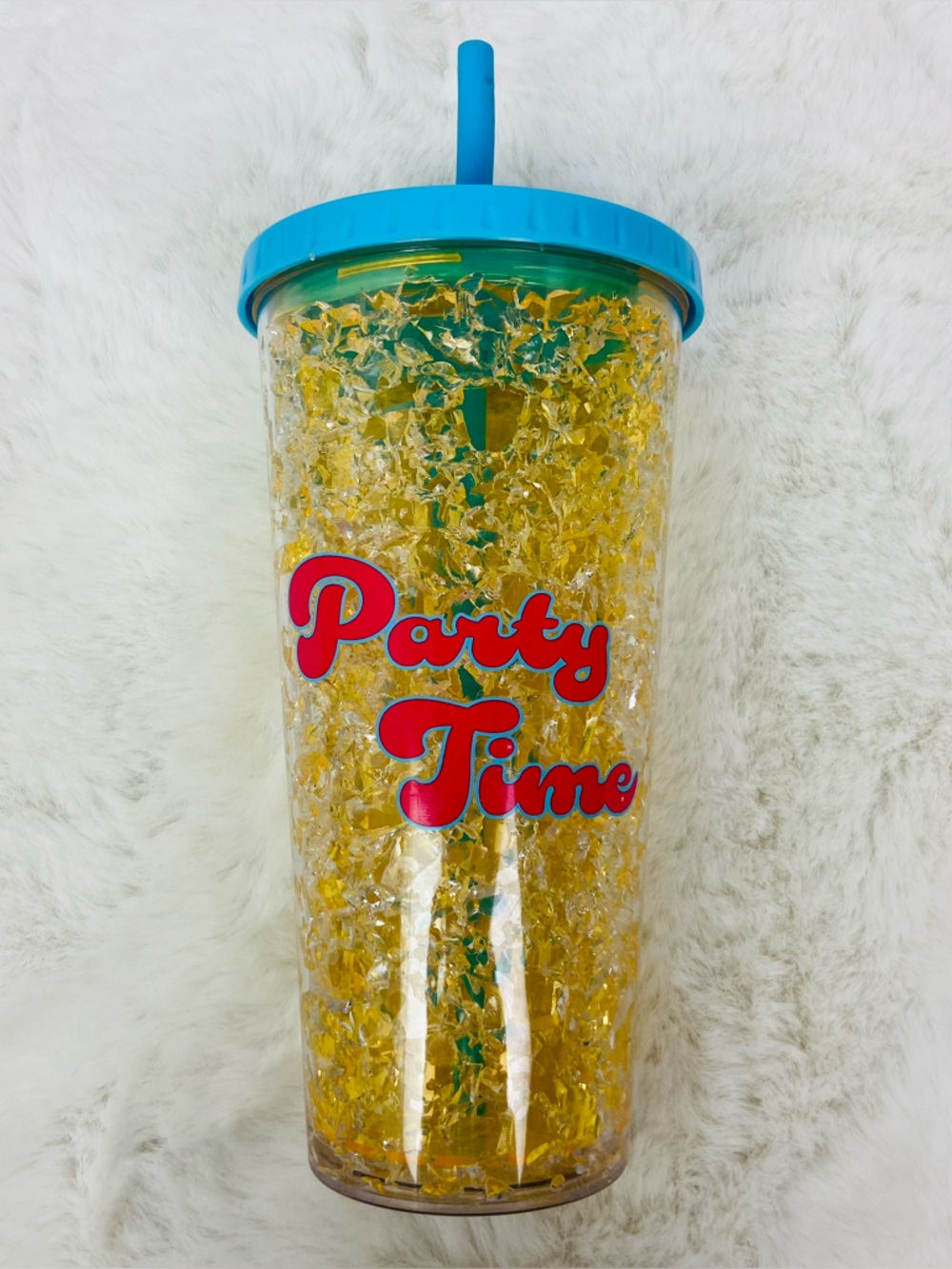 NWOT True living yellow Party Time pink Double-Wall freeze Tumbler